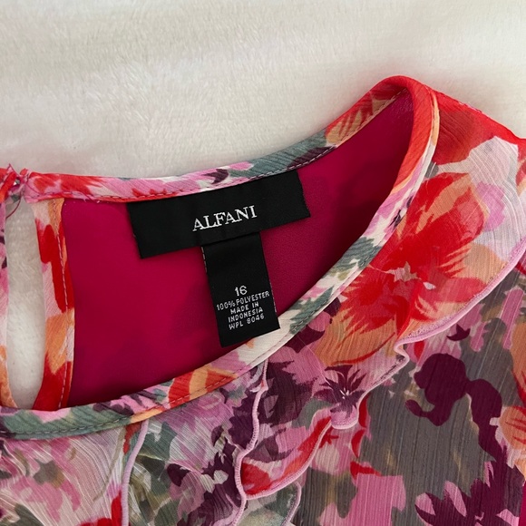 ALFANI Floral Blouse Size 16 - Picture 5 of 11